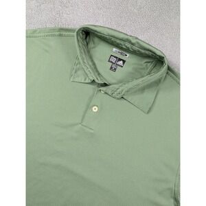 Adidas Golf ClimaCool Polo Shirt Mens XL Green White Striped Short Sleeve Logo